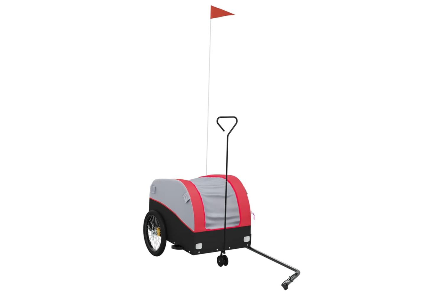 Vidaxl Bike Trailer Black And Red 30 Kg Iron