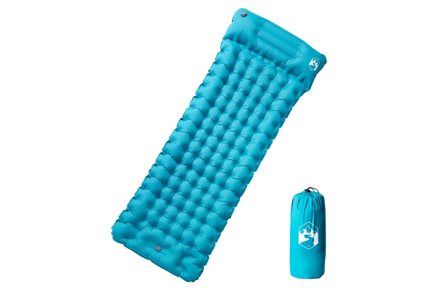 Vidaxl Self Inflating Camping Mattress With Pillow 1-person Blue