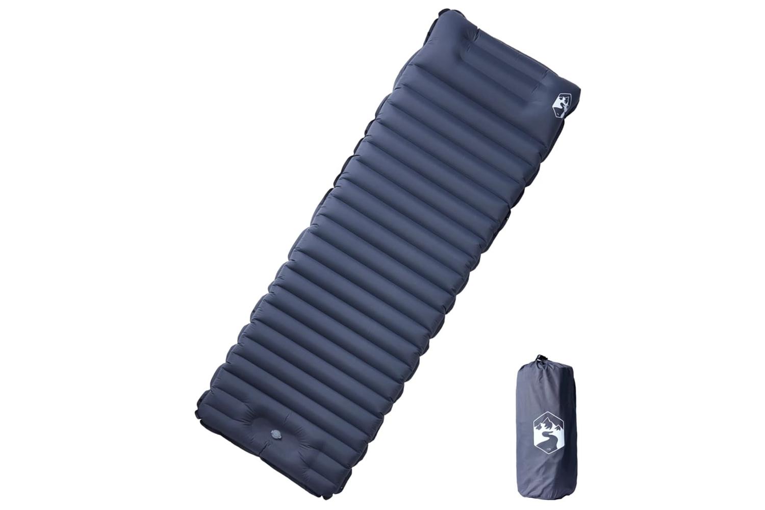 Vidaxl Self Inflating Camping Mattress With Pillow 1-person Grey