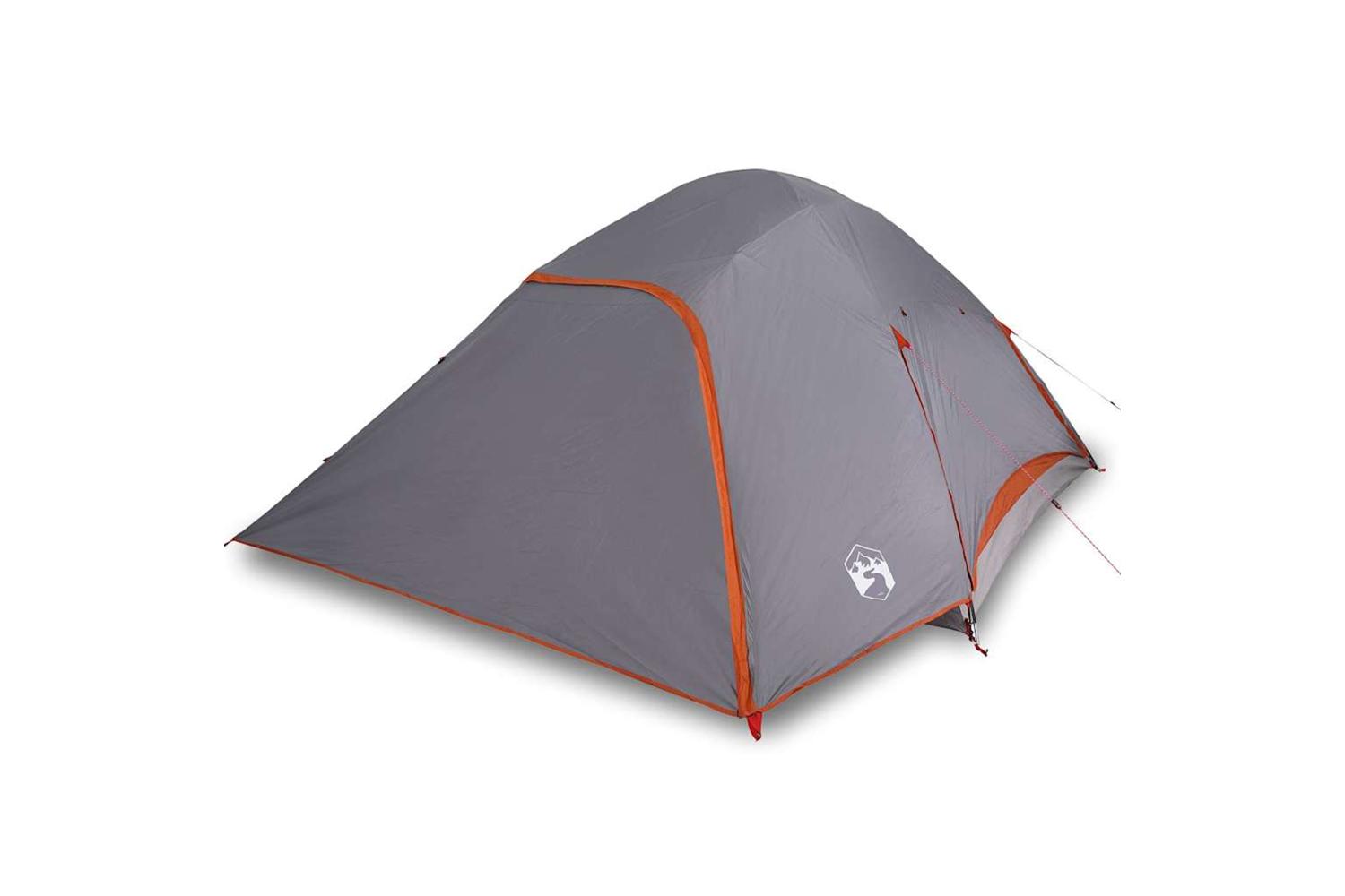 Vidaxl Camping Tent 3-person Grey And Orange Quick Release
