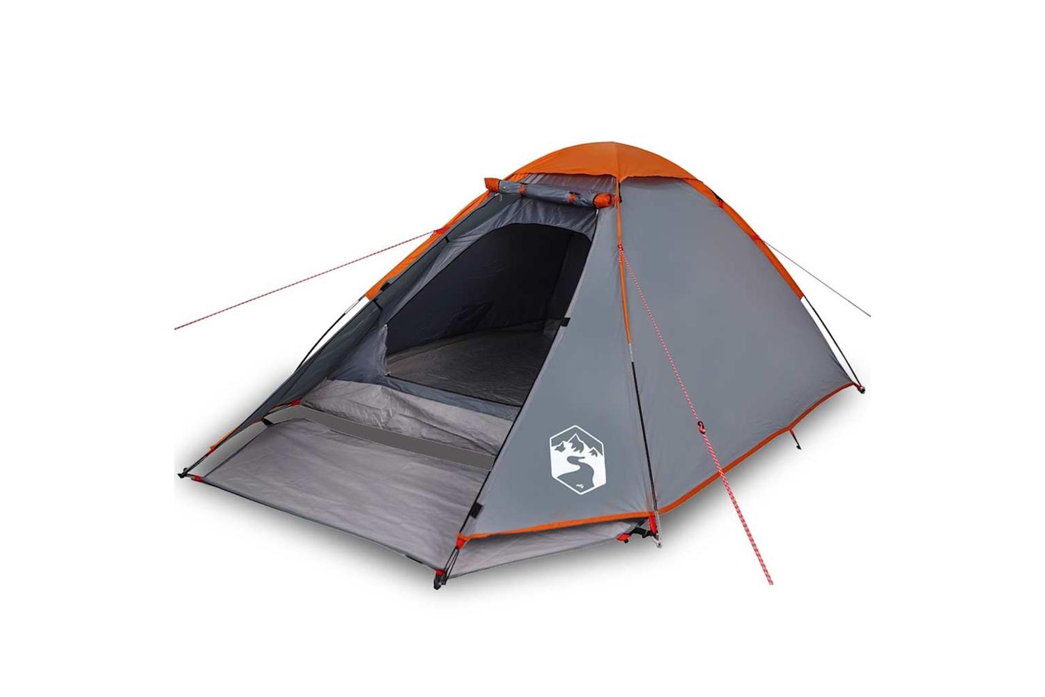 Vidaxl Camping Tent Dome 2-person Grey And Orange Waterproof