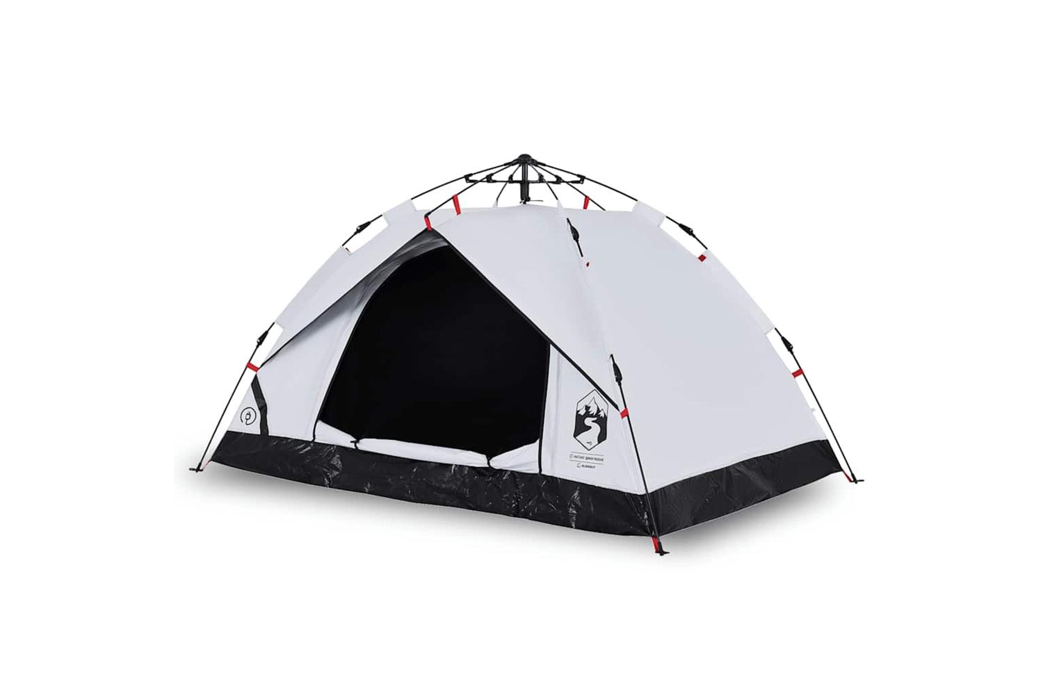Vidaxl Camping Tent Dome 2-person White Blackout Fabric Quick Release