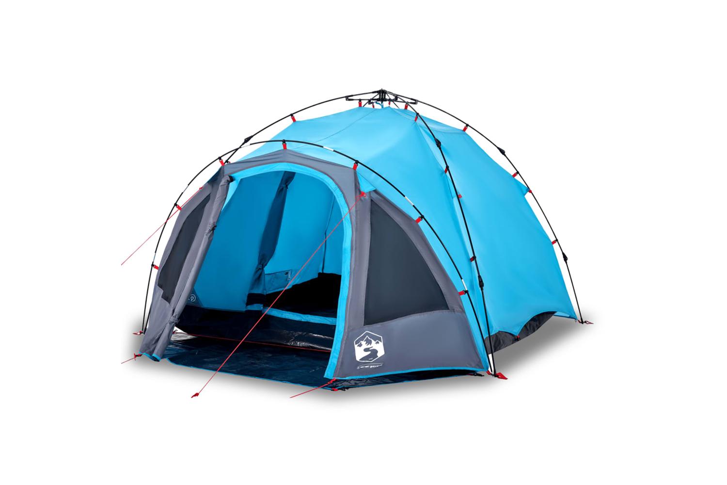 Vidaxl Camping Tent Dome 3-person Blue Quick Release