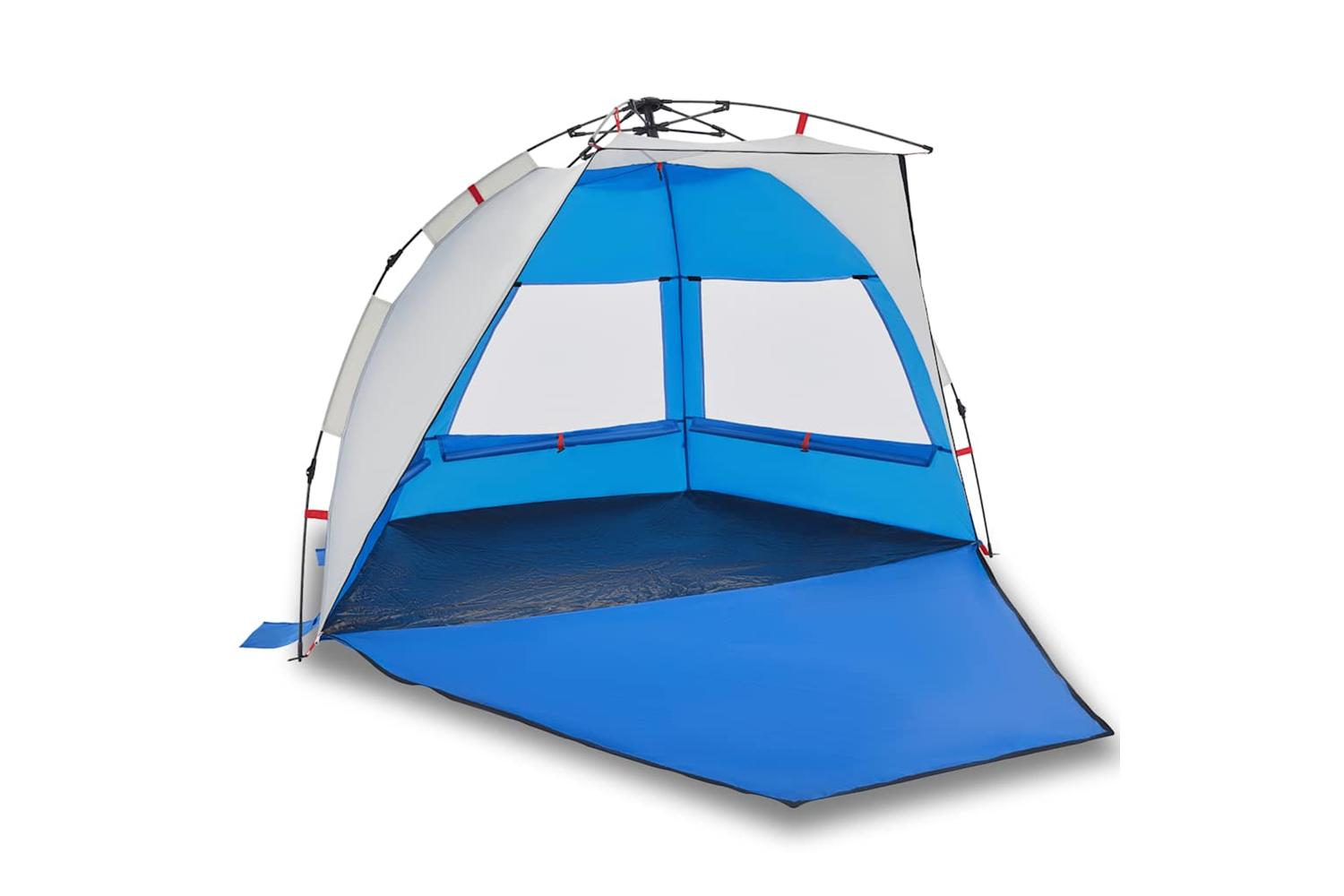 Vidaxl Beach Tent 2-person Azure Blue Quick Release Waterproof