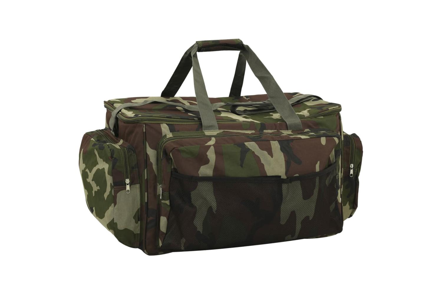 Vidaxl Fishing Bag Waterproof Green Camouflage Oxford Fabric