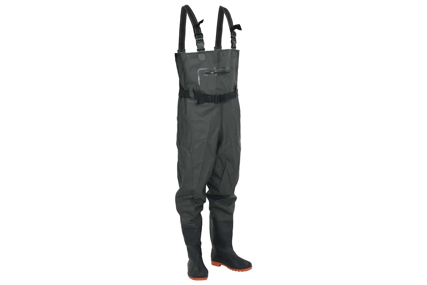 Vidaxl Chest Waders With Boots And Belt Dark Green Size 45