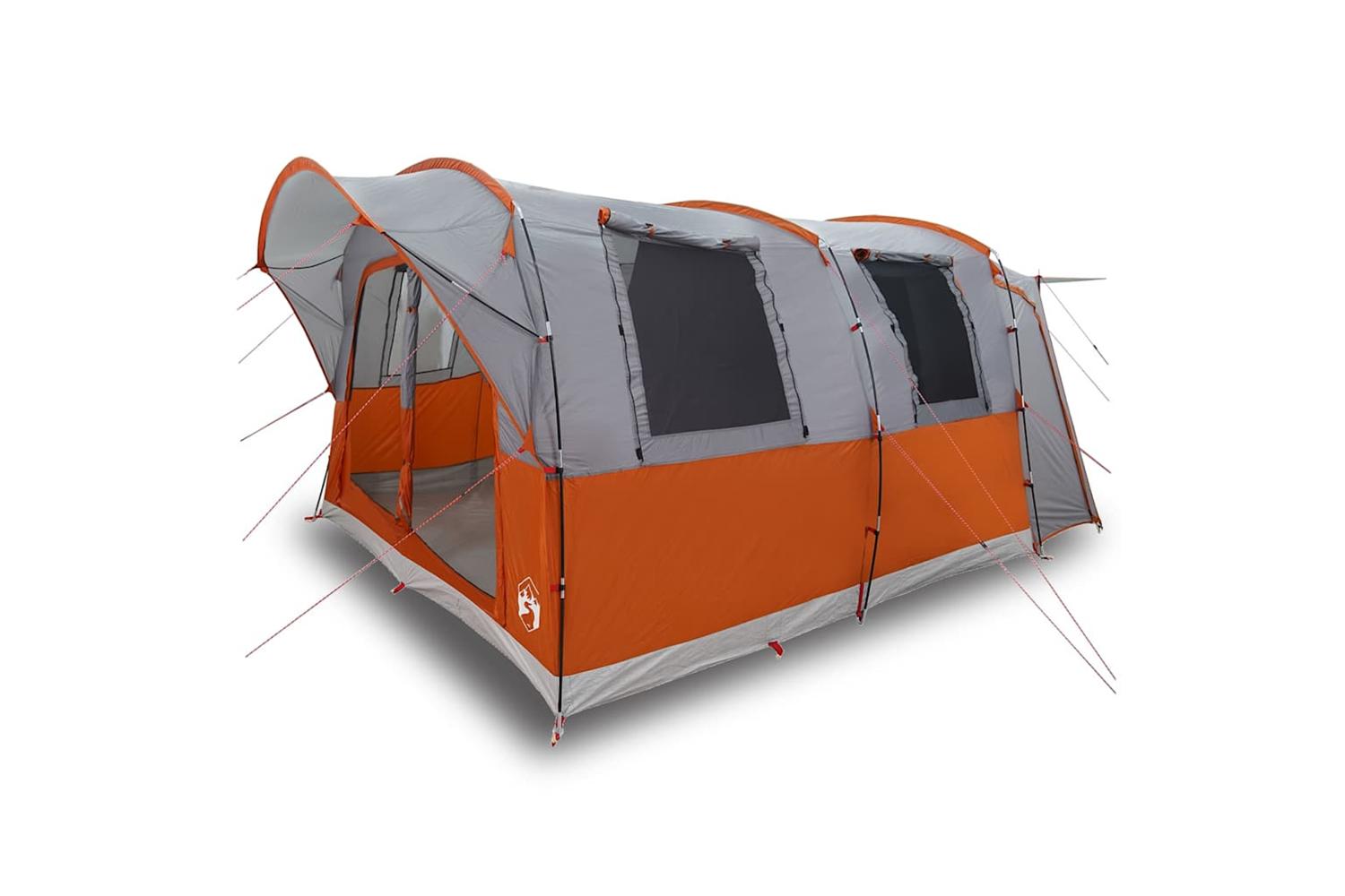 Vidaxl Car Tent 4-person Grey And Orange Waterproof