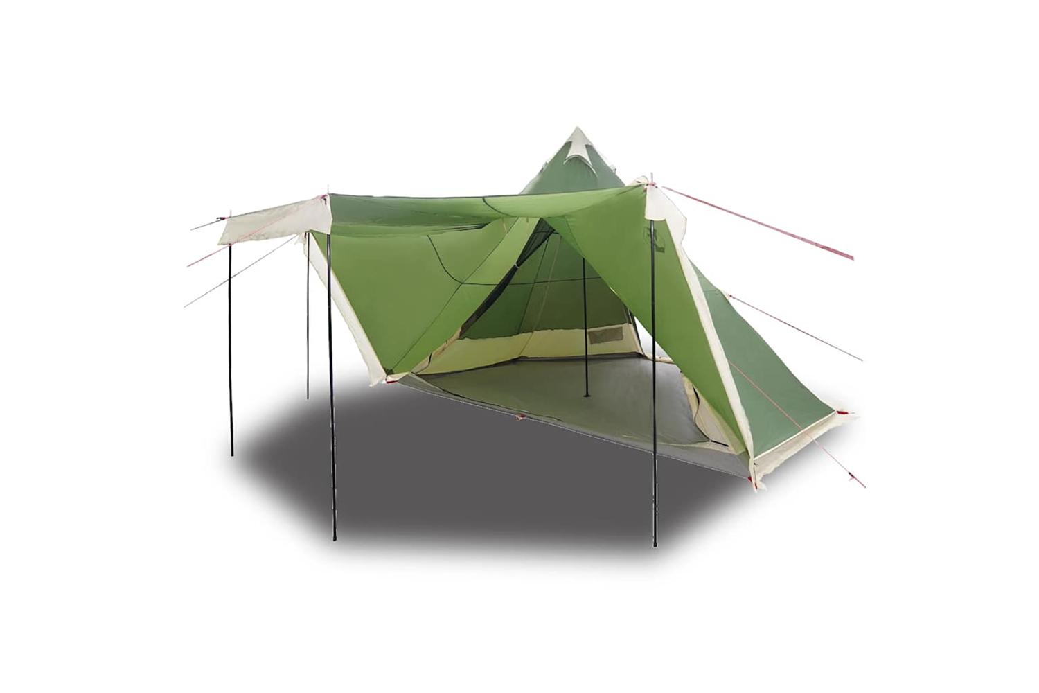 Vidaxl Family Tent Tipi 7-person Grey And Orange Waterproof