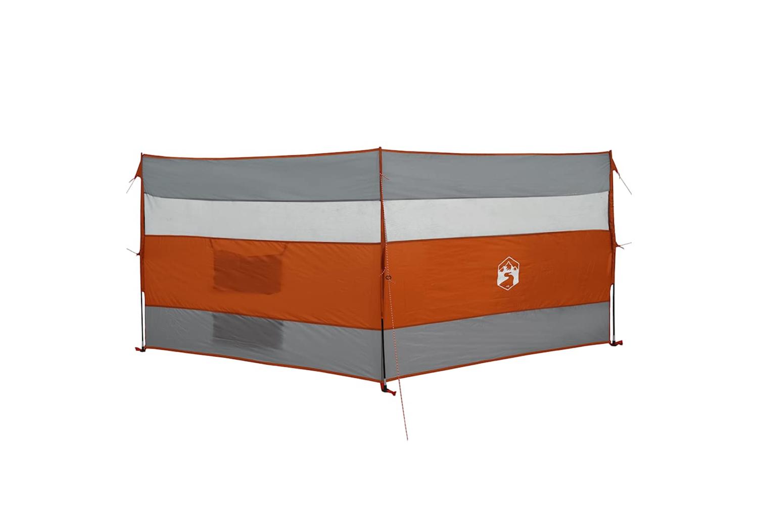 Vidaxl Camping Windbreak Grey And Orange 340x130 Cm Waterproof