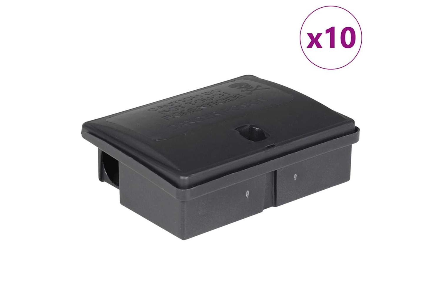 Vidaxl Mouse Traps 10 Pcs Black 13x10x4 Cm