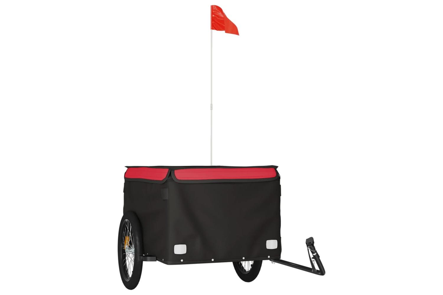 Vidaxl Bike Trailer Black And Red 45 Kg Iron