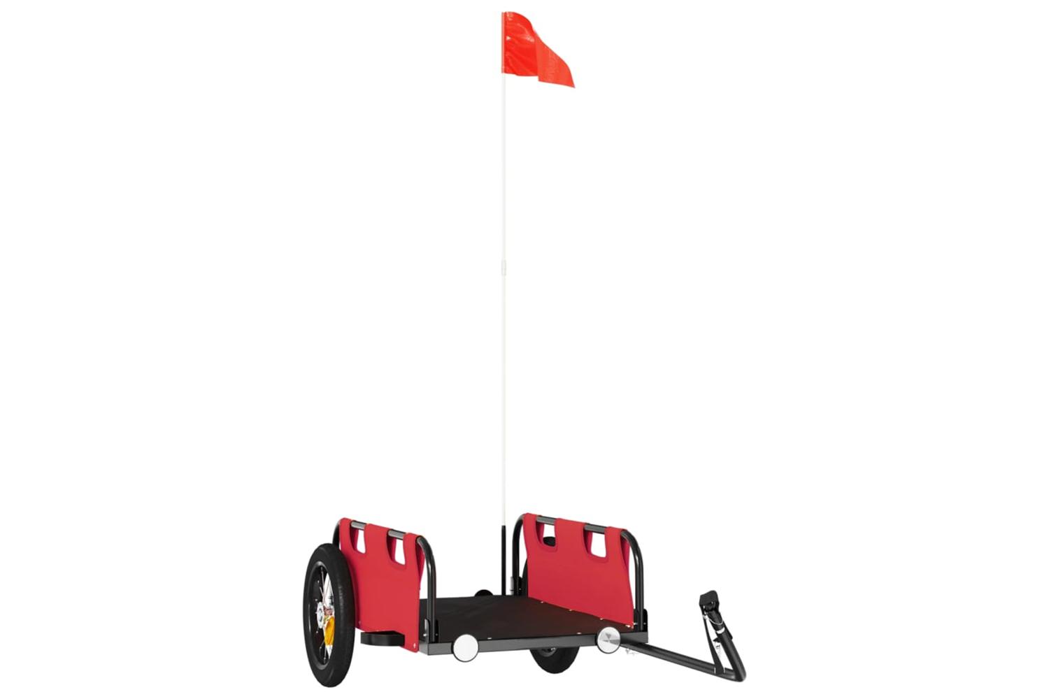Vidaxl Bike Trailer Red Oxford Fabric And Iron