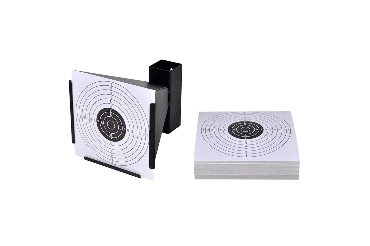 Vidaxl 14 Cm Funnel Target Holder Pellet Trap + 100 Paper Targets