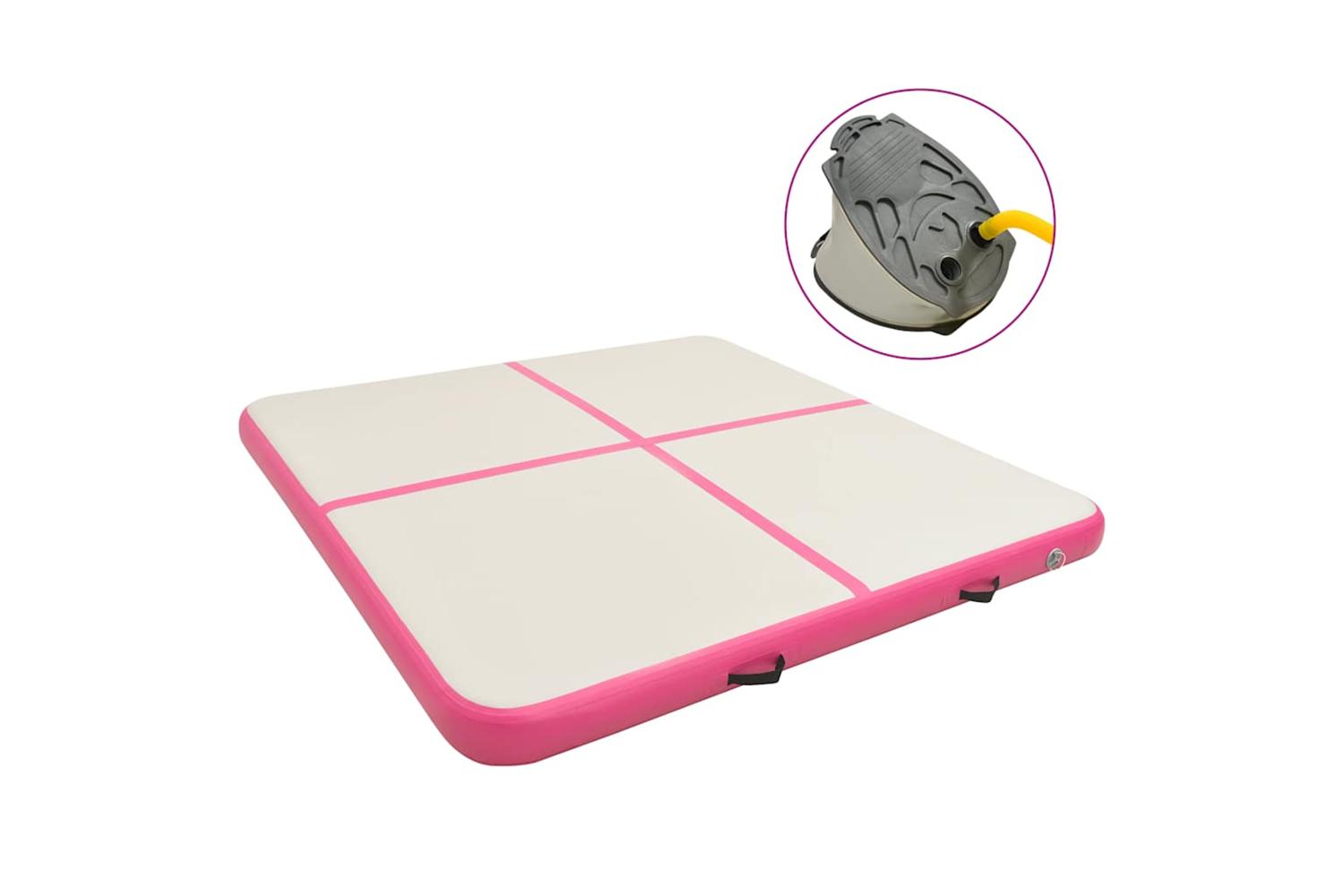 Vidaxl Inflatable Gymnastics Mat With Pump 200x200x20 Cm Pvc Pink