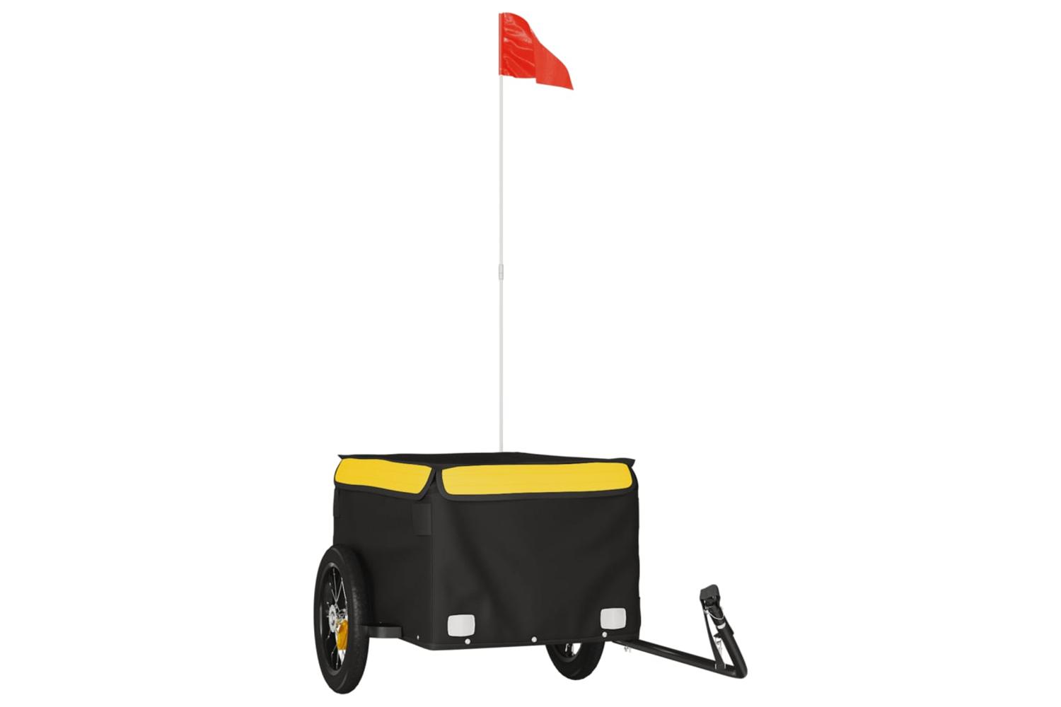 Vidaxl Bike Trailer Black And Yellow 30 Kg Iron