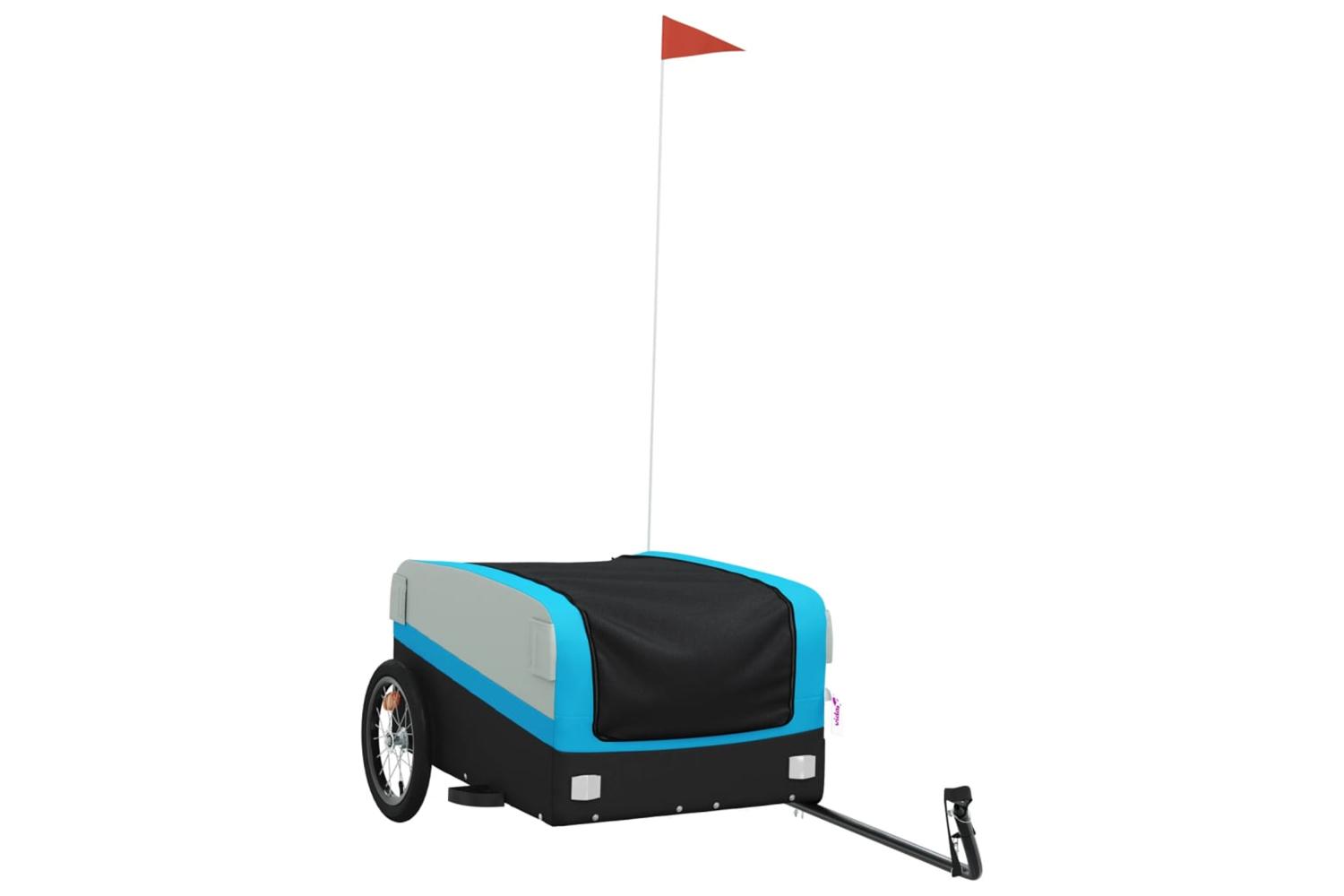 Vidaxl Bike Trailer Black And Blue 45 Kg Iron