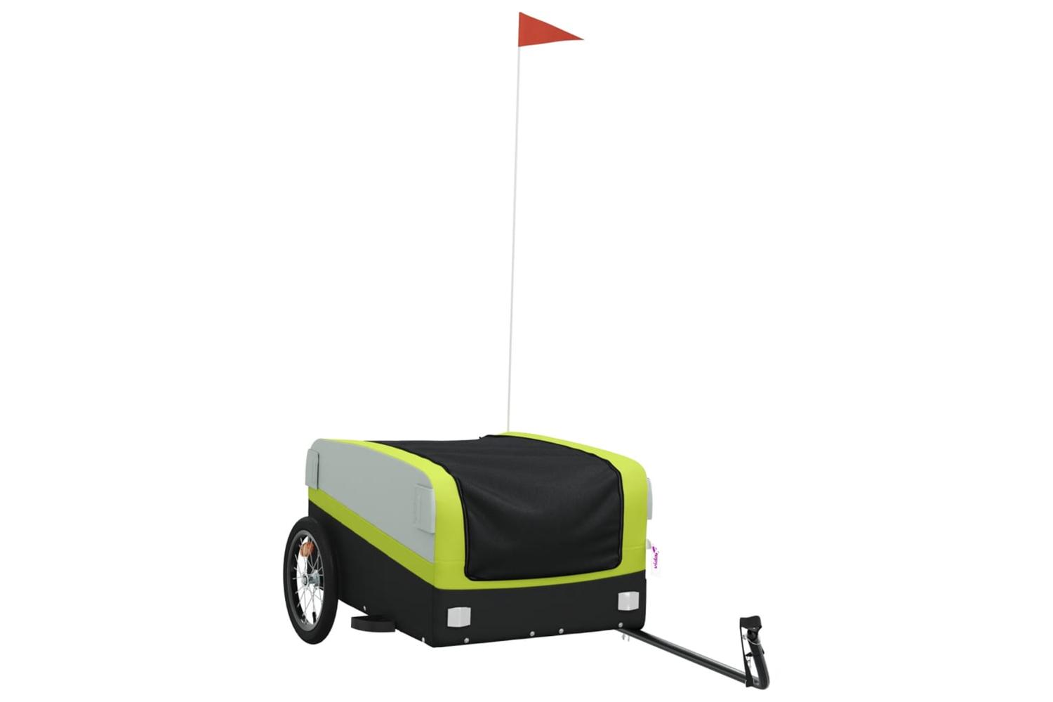 Vidaxl Bike Trailer Black And Green 45 Kg Iron