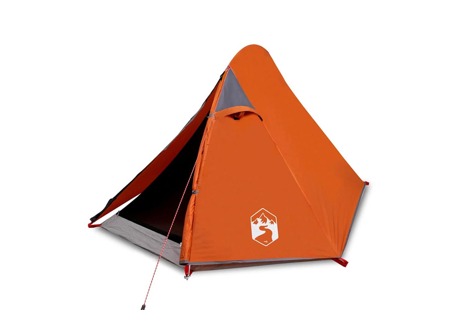 Vidaxl Camping Tent Dome 2-person Grey And Orange Waterproof
