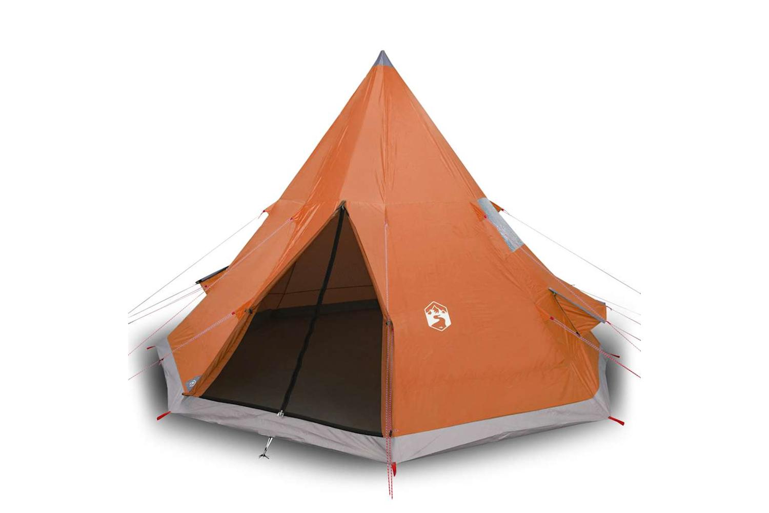 Vidaxl Camping Tent Tipi 4-person Orange Waterproof