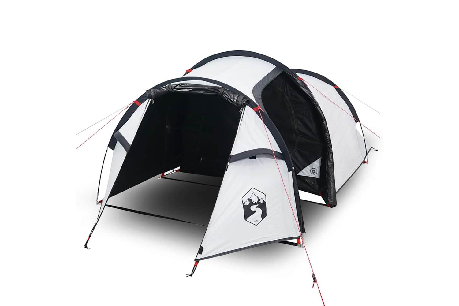 Vidaxl Camping Tent Tunnel 2-person White Blackout Fabric Waterproof