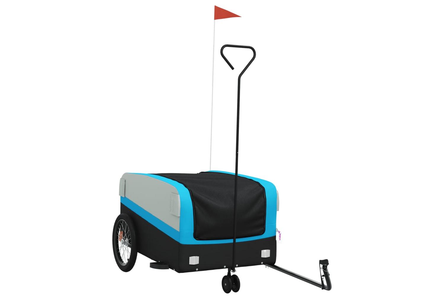 Vidaxl Bike Trailer Black And Blue 45 Kg Iron