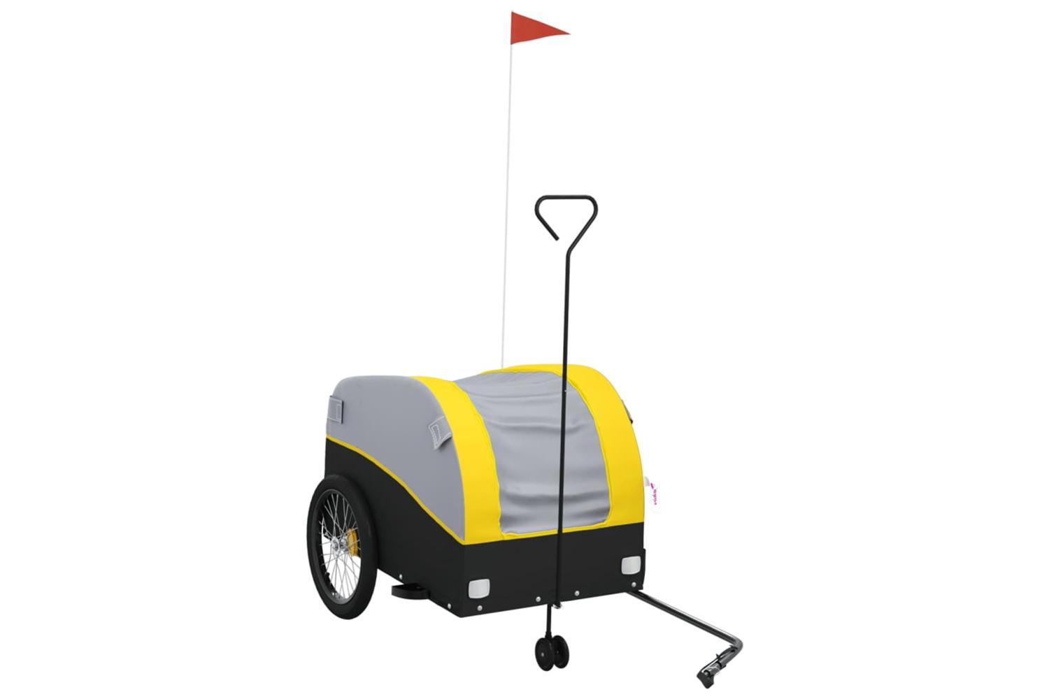Vidaxl Bike Trailer Black And Yellow 45 Kg Iron
