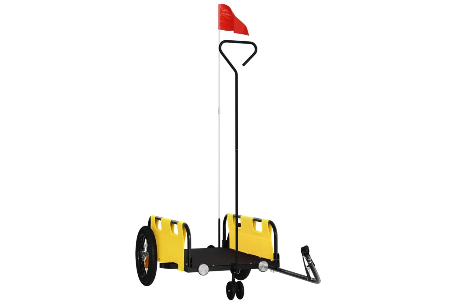 Vidaxl Bike Trailer Yellow Oxford Fabric And Iron