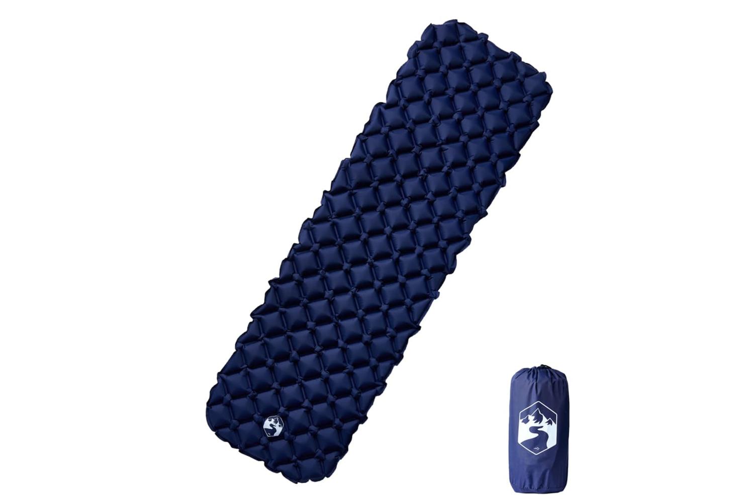 Vidaxl Inflating Camping Mattress 1-person Navy Blue 190x58x6 Cm
