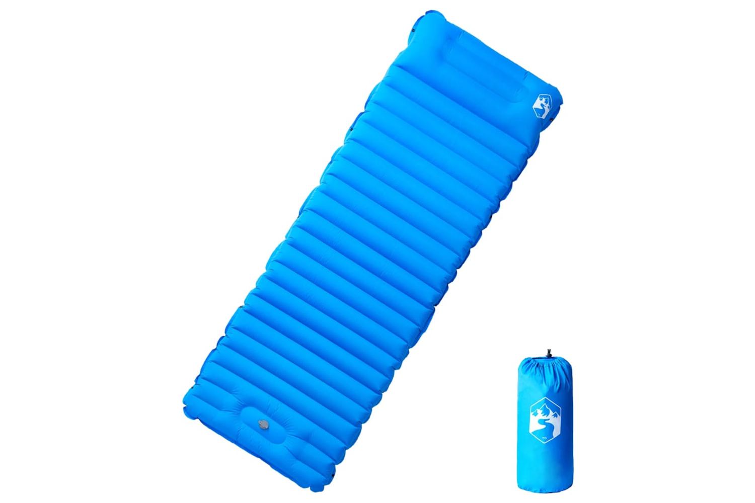 Vidaxl Self Inflating Camping Mattress With Pillow 1-person Blue