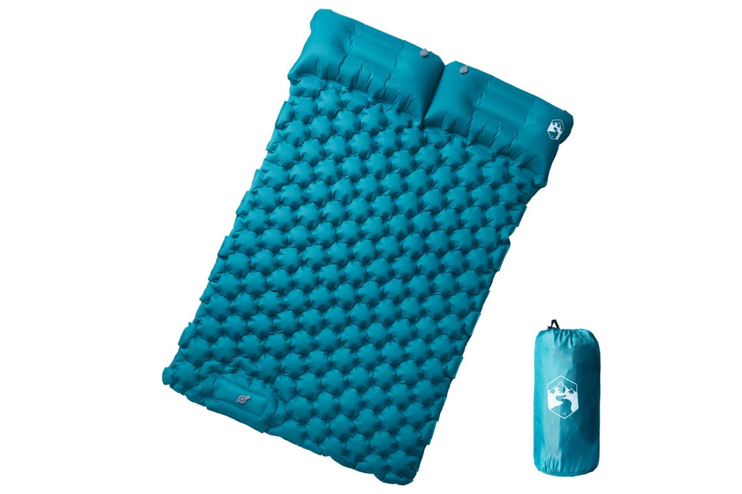 Vidaxl Self Inflating Camping Mattress With Pillows 2-person Blue