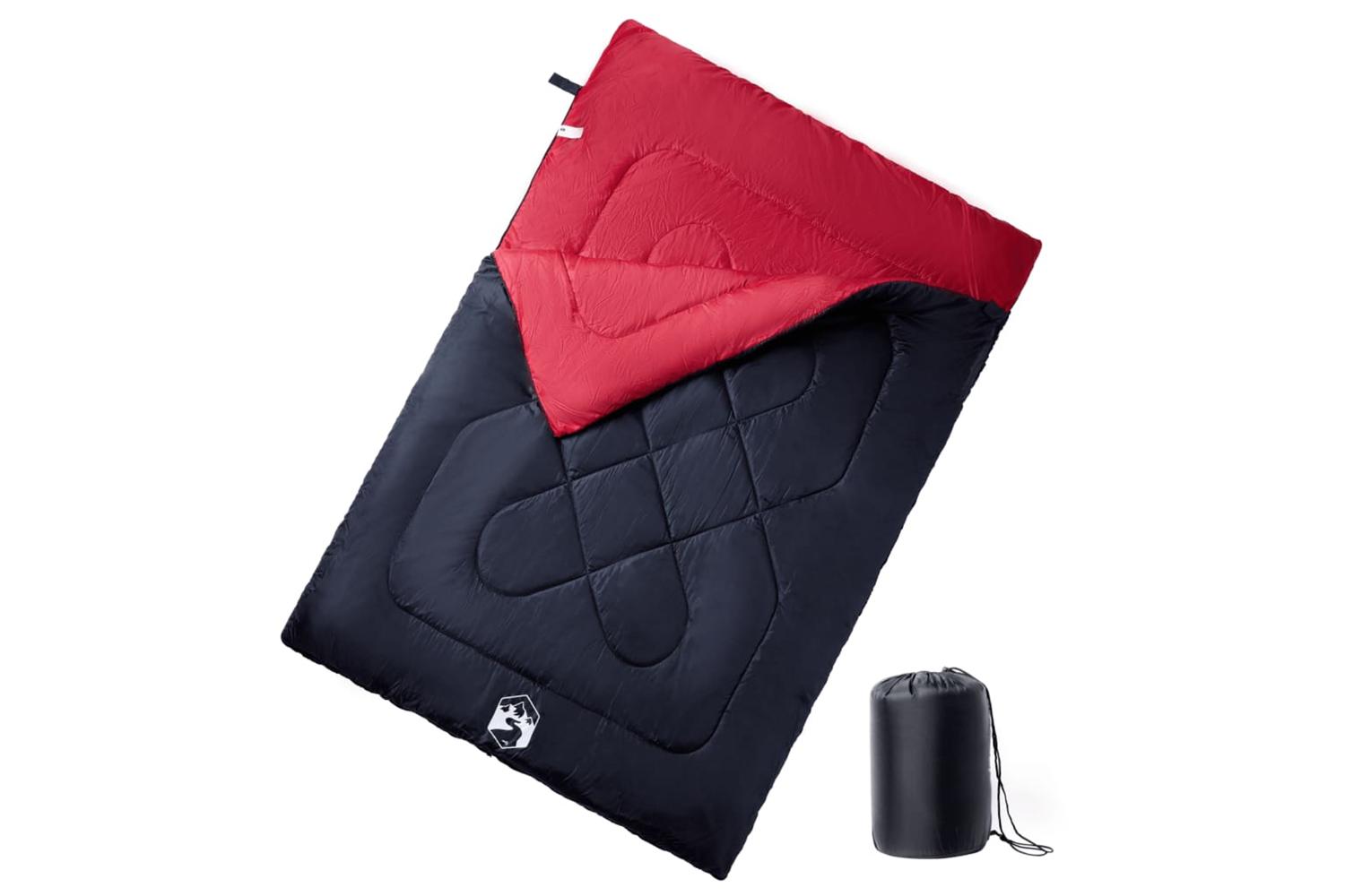 Vidaxl Double Sleeping Bag With Pillows For Adults Camping 3-4 Seasons