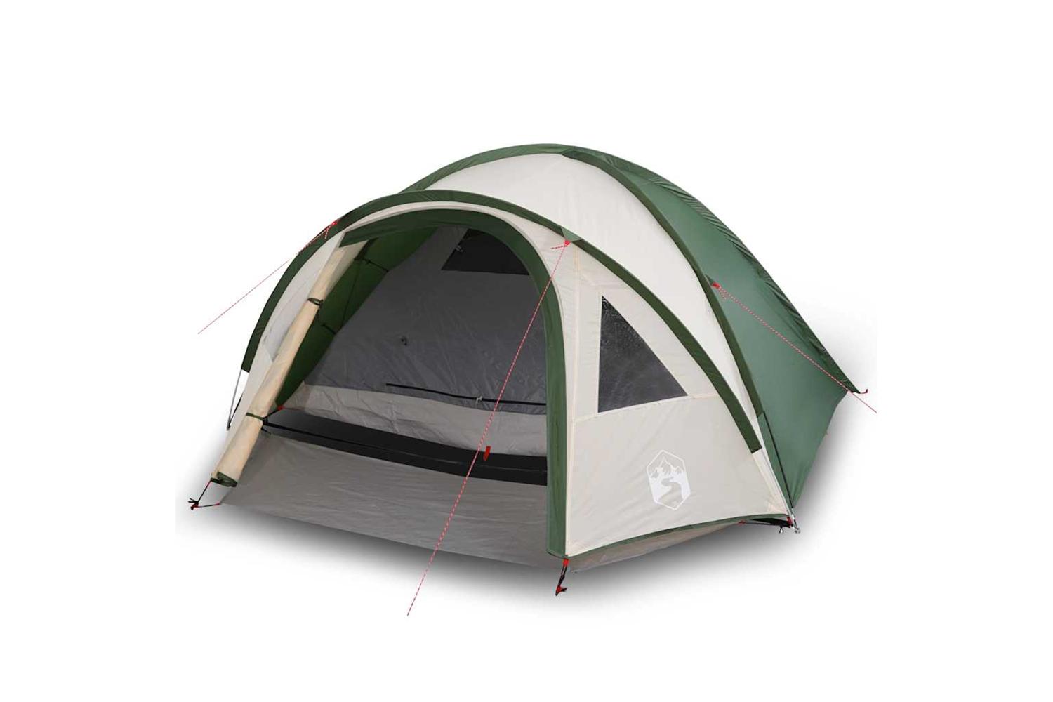 Vidaxl Camping Tent Dome 4-person Green Waterproof