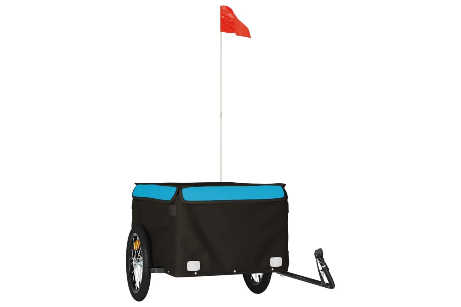 Vidaxl Bike Trailer Black And Blue 45 Kg Iron