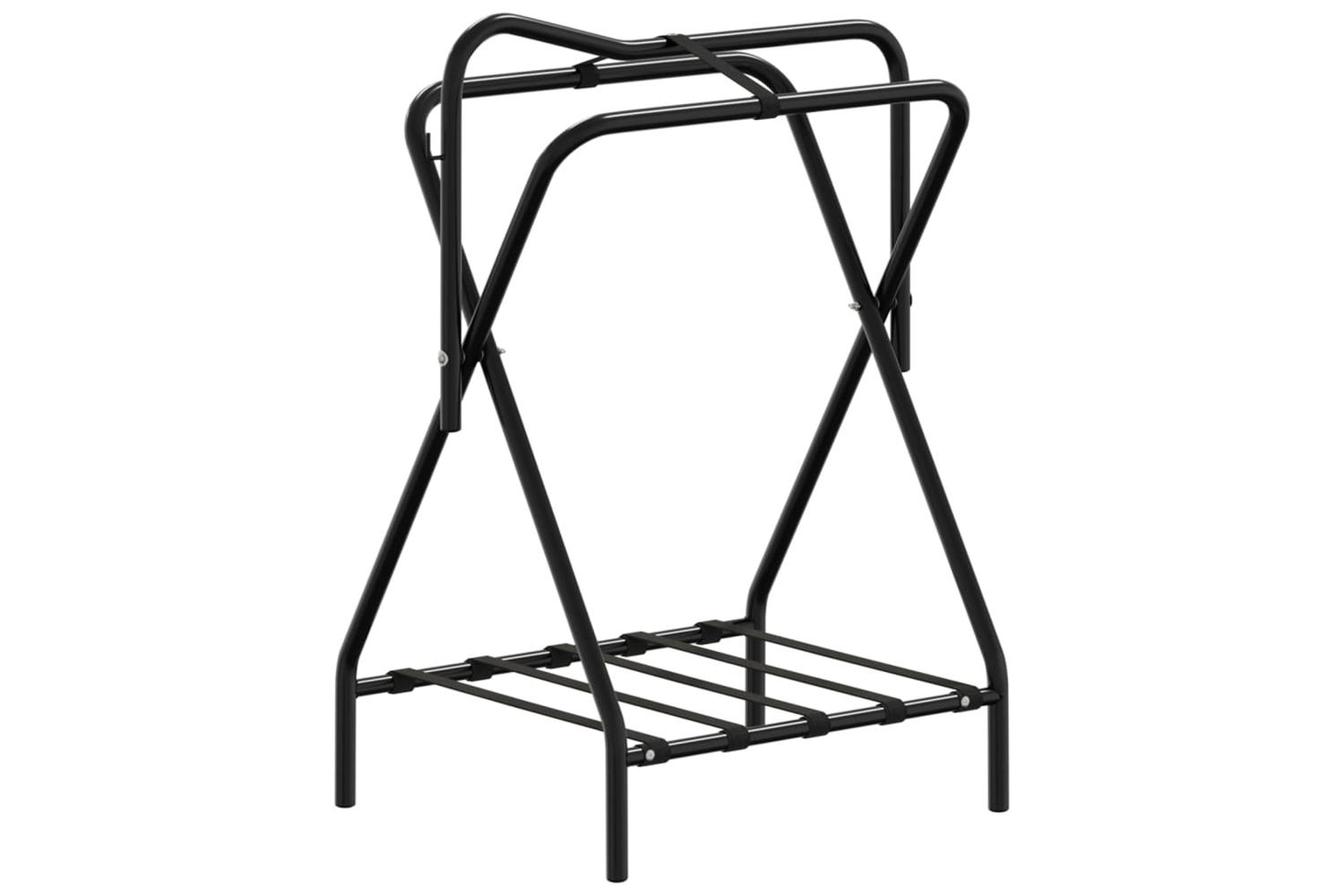 Vidaxl Saddle Rack Foldable Freestanding Black Iron