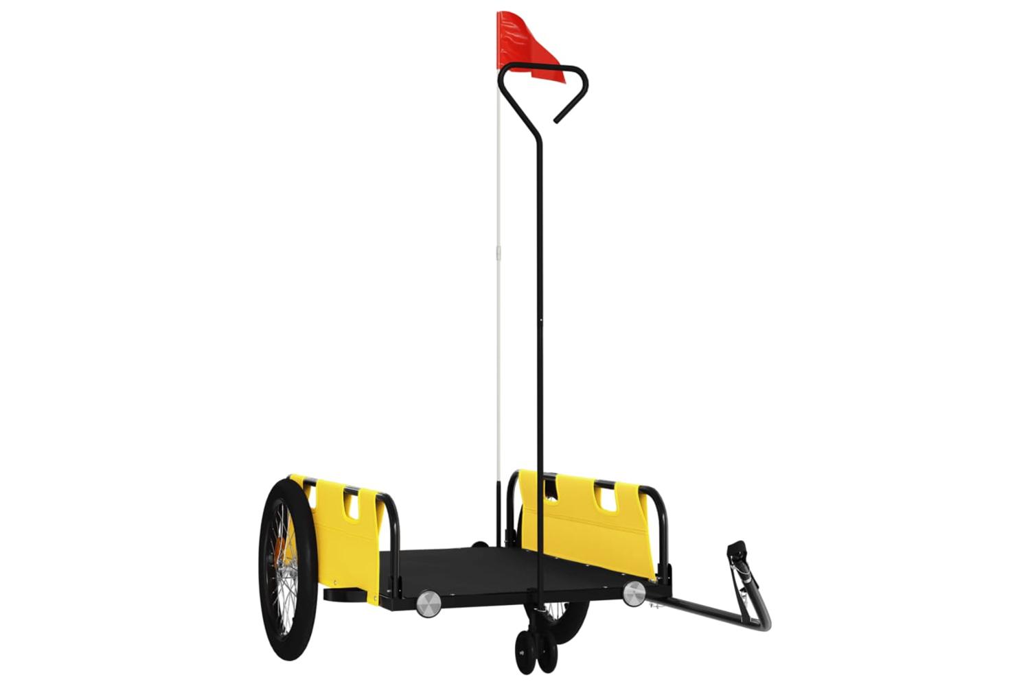 Vidaxl Bike Trailer Yellow And Black Oxford Fabric And Iron
