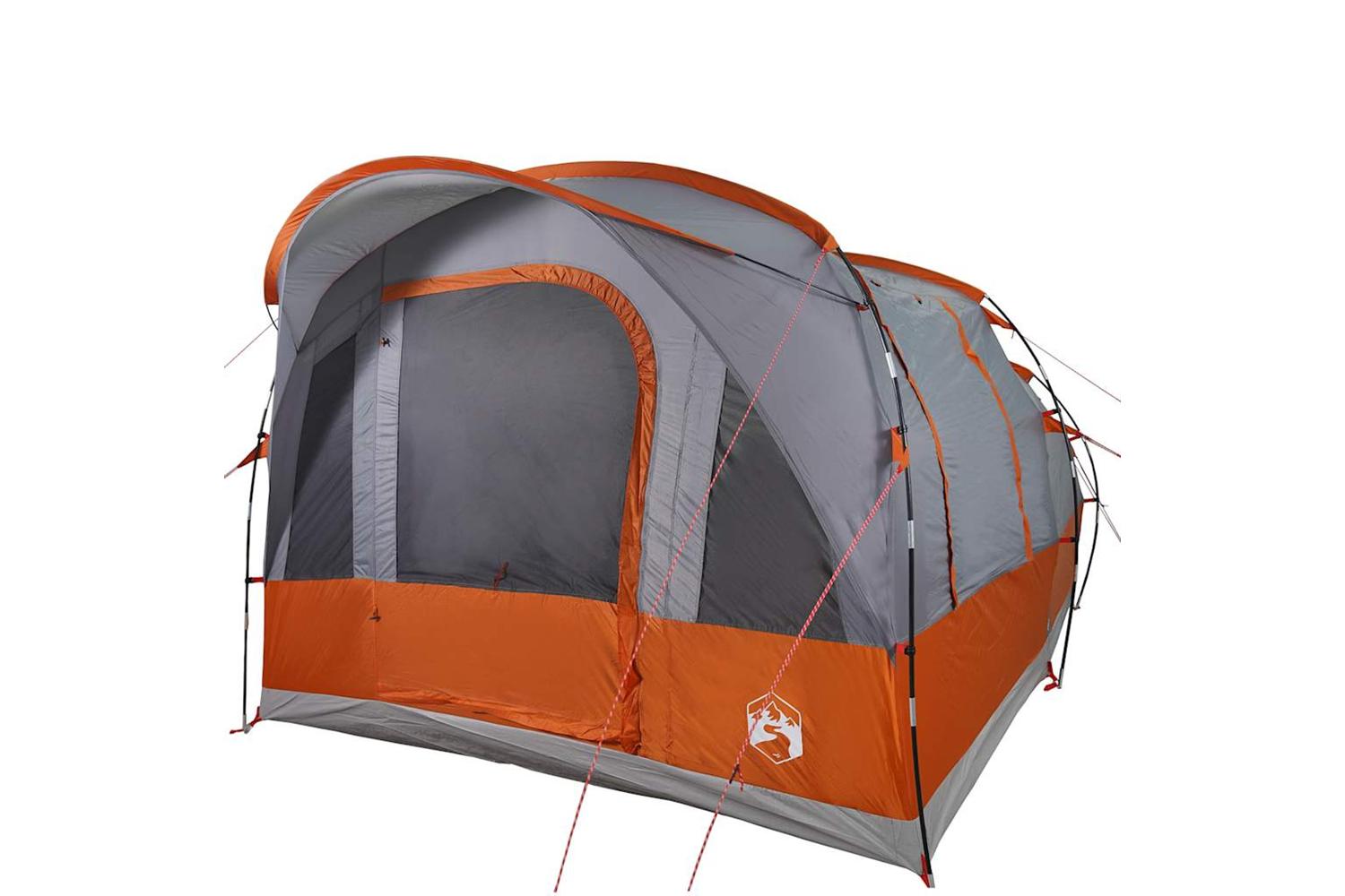Vidaxl Camping Tent Tunnel 3-person Grey And Orange Waterproof