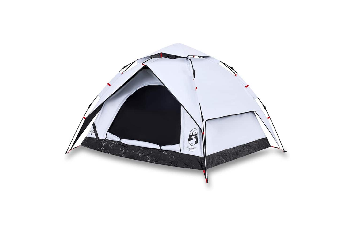 Vidaxl Camping Tent Dome 3-person White Blackout Fabric Quick Release