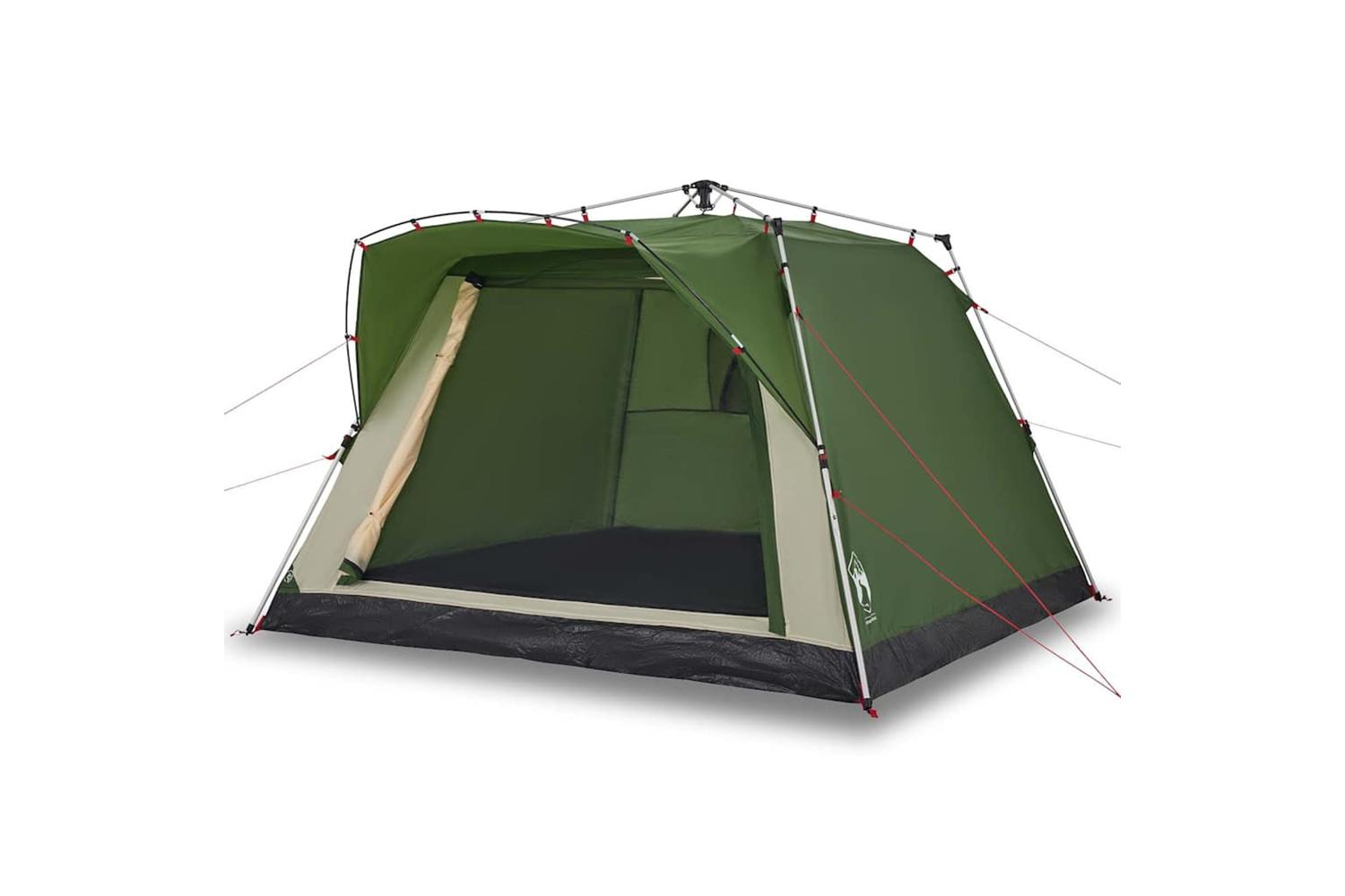 Vidaxl Camping Tent Cabin 4-person Green Quick Release