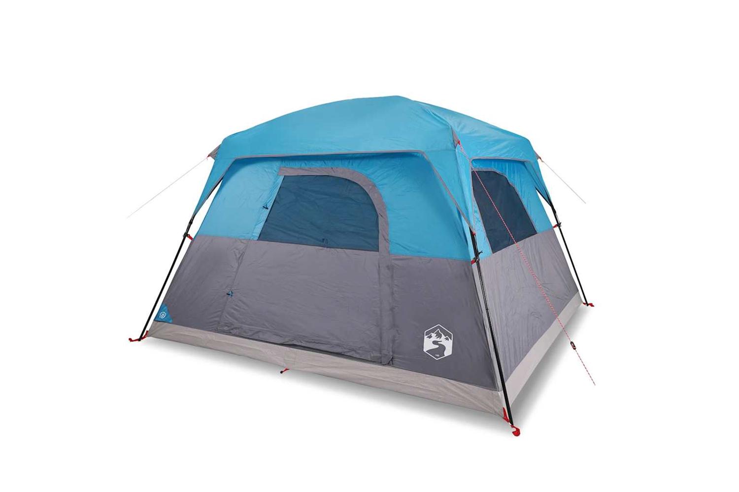 Vidaxl Camping Tent Cabin 4-person Blue Waterproof