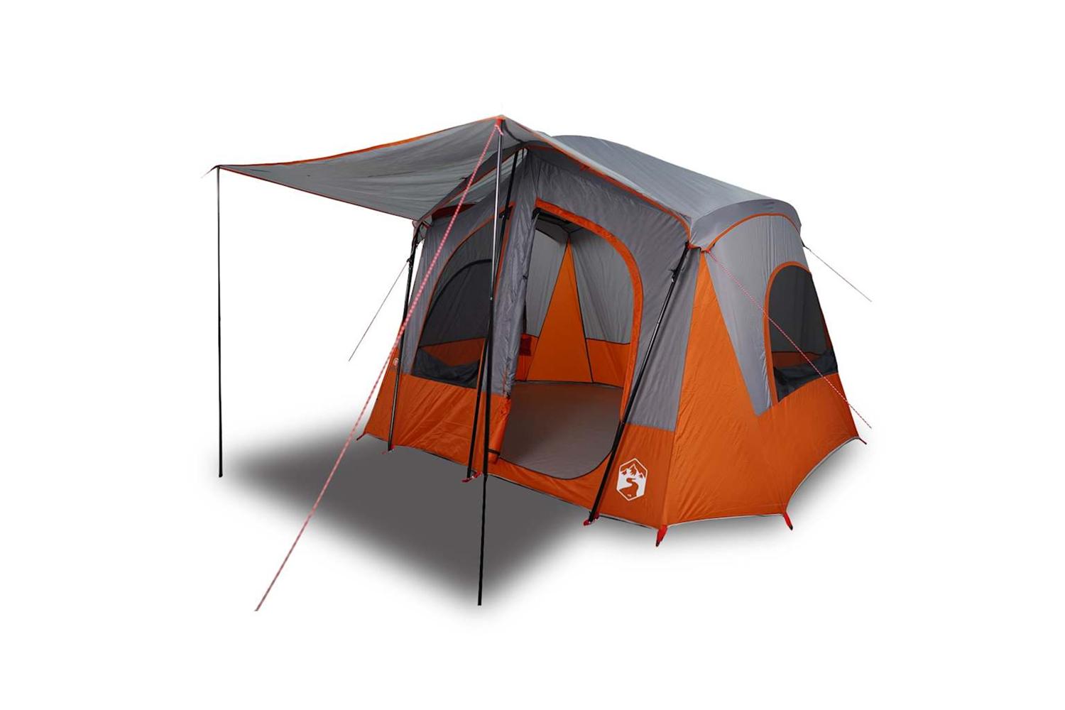 Vidaxl Camping Tent Cabin 5-person Grey And Orange Waterproof