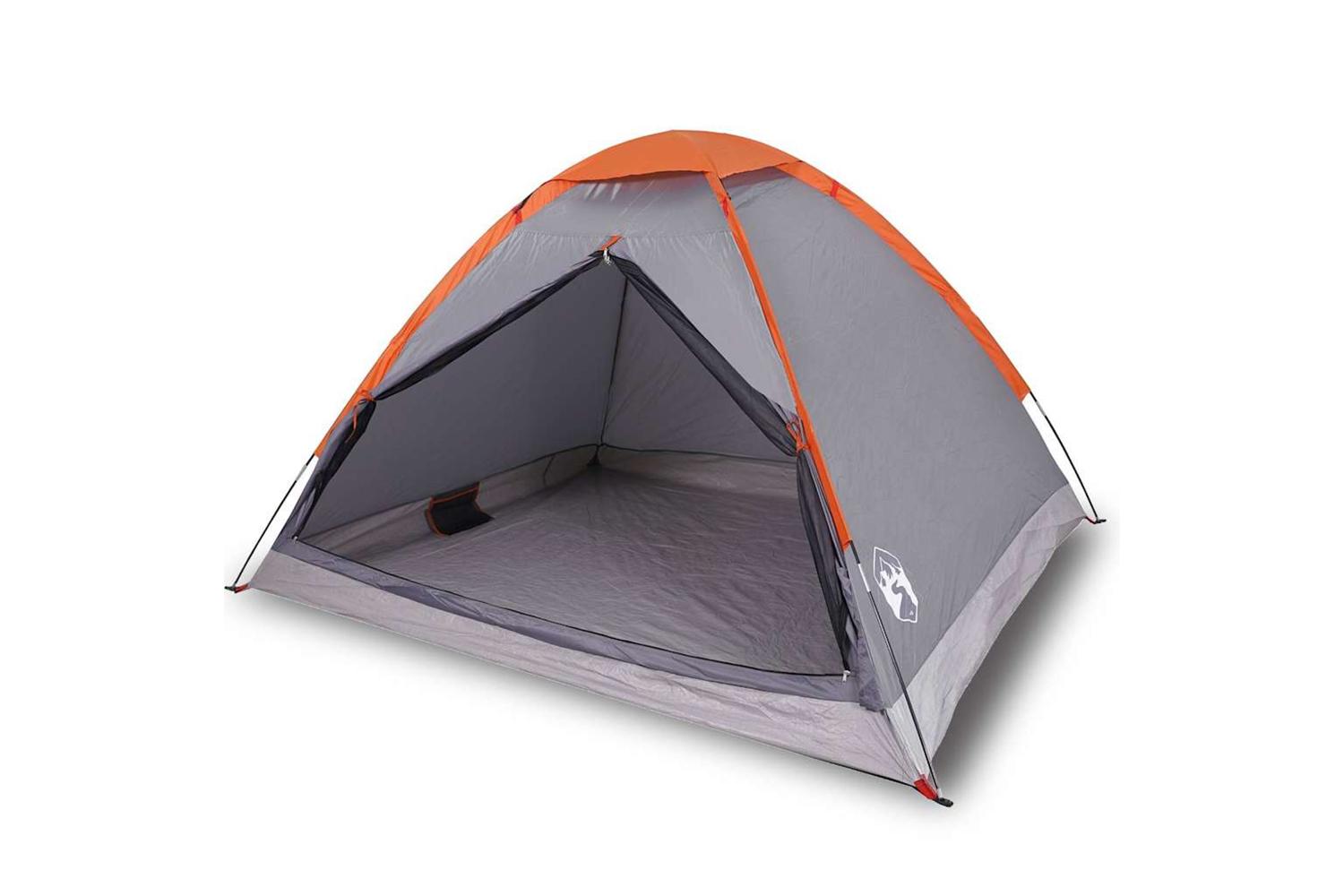 Vidaxl Camping Tent Dome 2-person Grey And Orange Waterproof