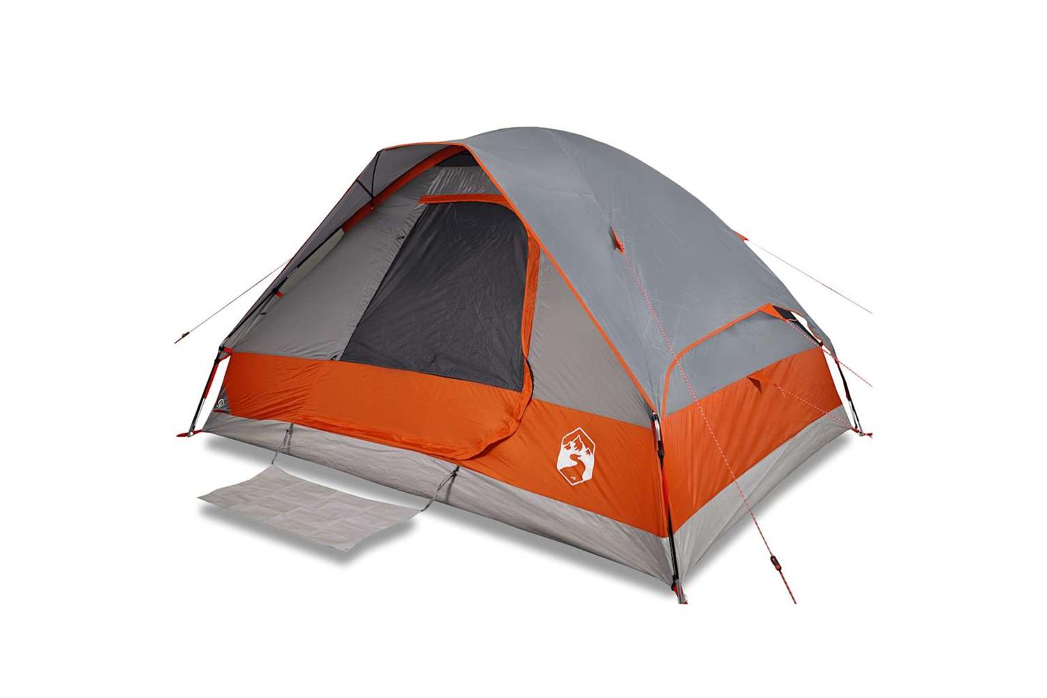 Vidaxl Camping Tent Dome 2-person Grey And Orange Waterproof