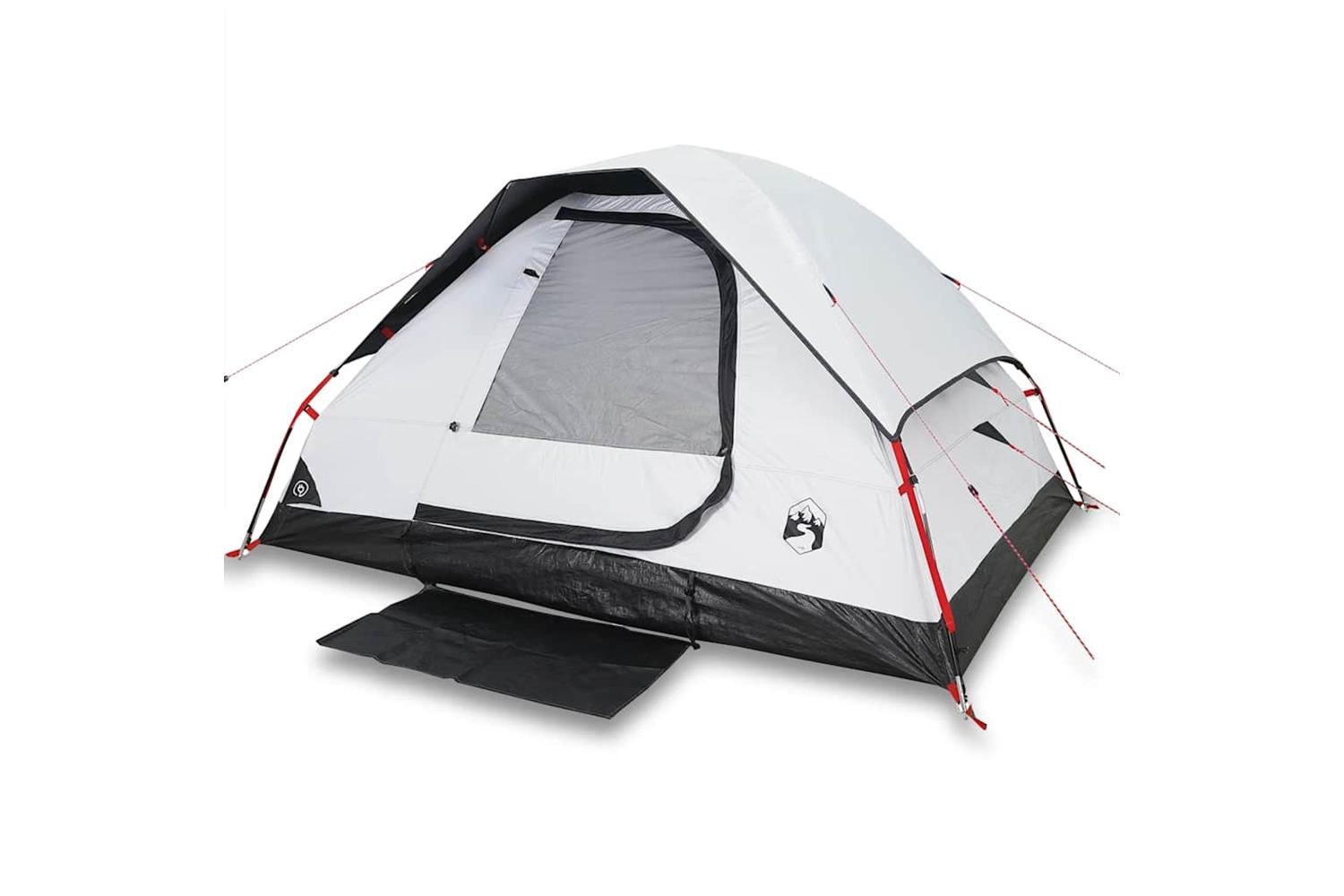 Vidaxl Camping Tent Dome 4-person White Blackout Fabric Waterproof