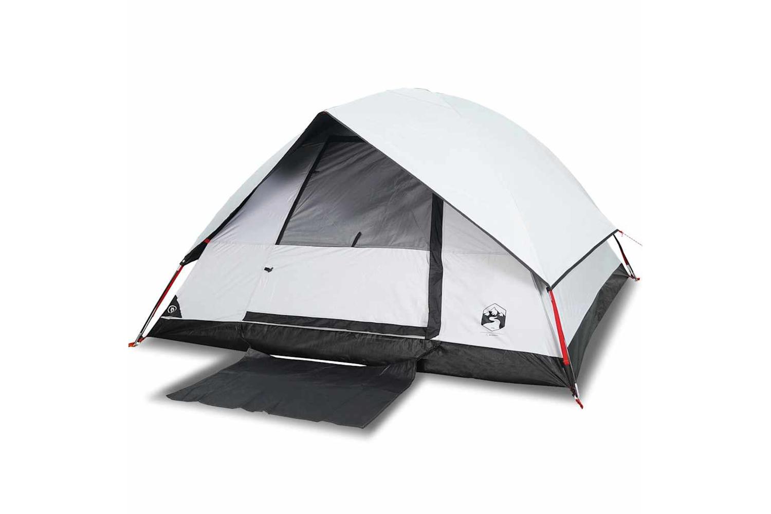 Vidaxl Camping Tent Dome 4-person White Blackout Fabric Waterproof