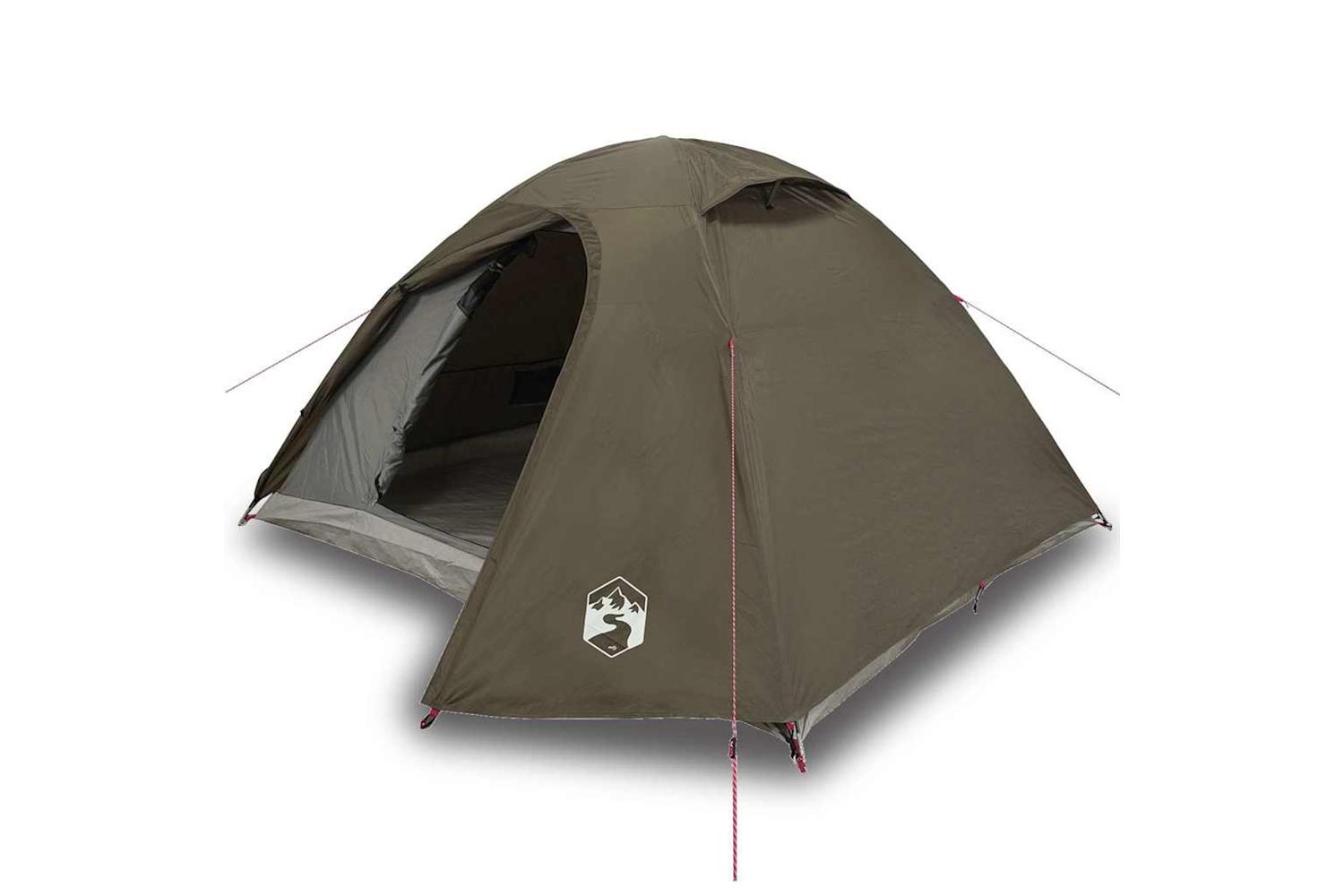 Vidaxl Camping Tent Dome 3-person Brown Waterproof