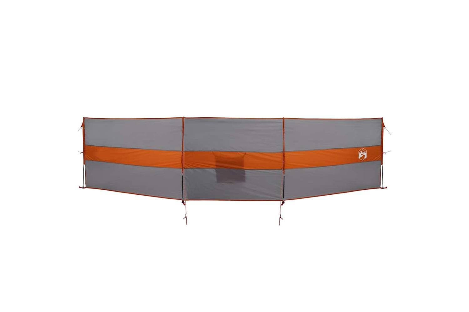 Vidaxl Camping Windbreak Grey And Orange 490x123 Cm Waterproof