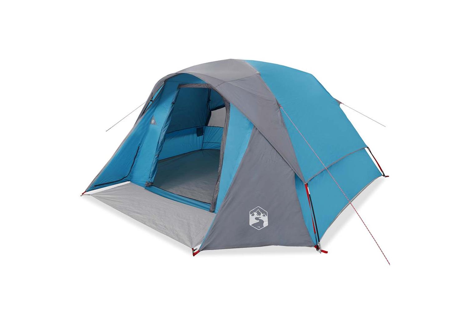 Vidaxl Camping Tent Cabin 4-person Blue Waterproof