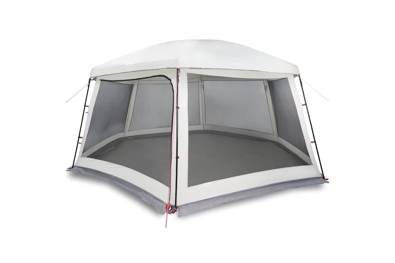 Vidaxl Pool Tent With Removable Fly & Mesh Walls Grey 618x532 Cm