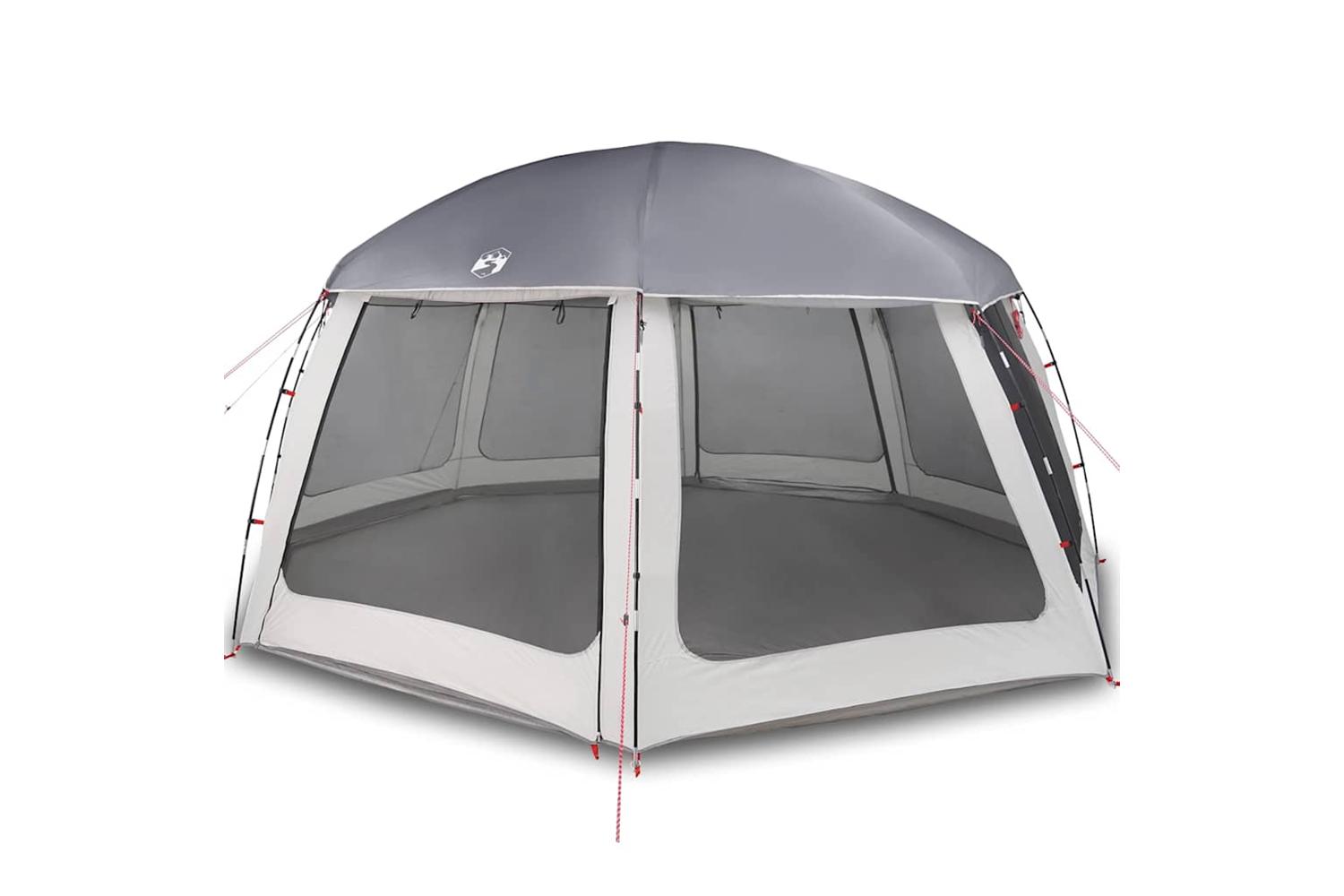 Vidaxl Pool Tent With Removable Fly & Mesh Walls Grey 612x612 Cm