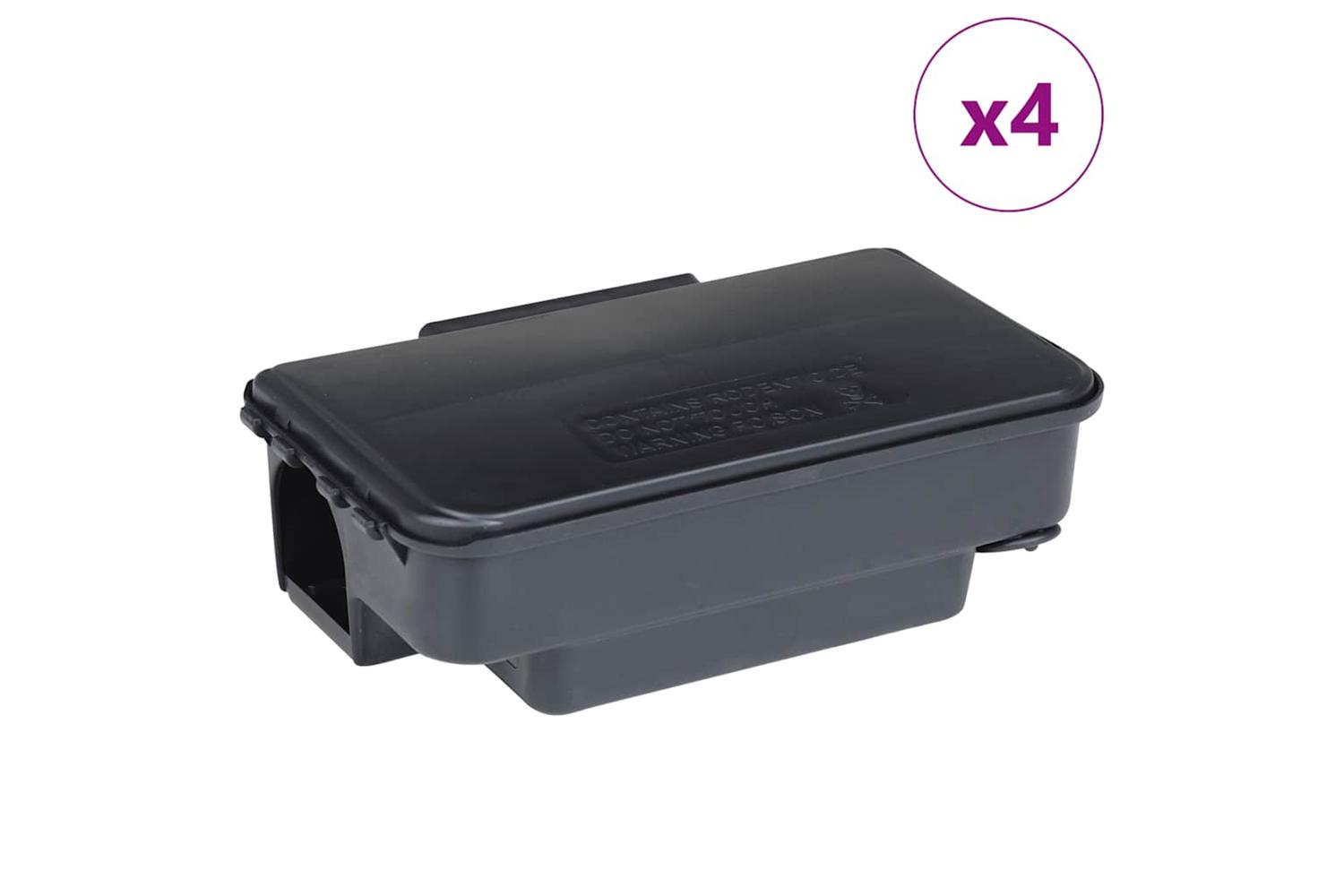 Vidaxl Mouse Traps 4 Pcs Black 22x12.5x7.5 Cm